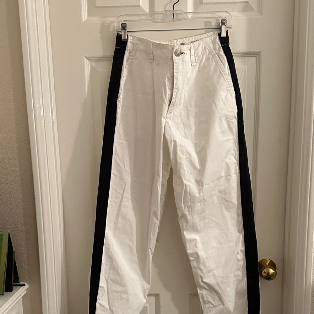Rag & bone White Pants with Black Stripes